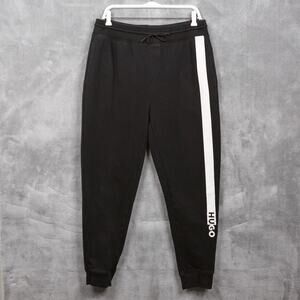 HUGO BOSS Track Stripe Heavyweight French Terry Jogger Sweatpants Black Mens XL